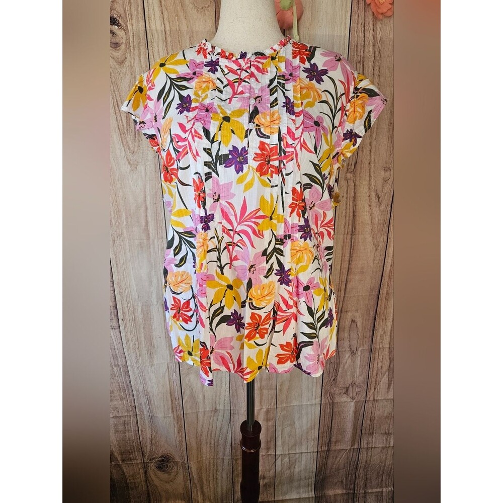 NWT St. John's Bay Ruffle Pintuck Top Plus Size 2X